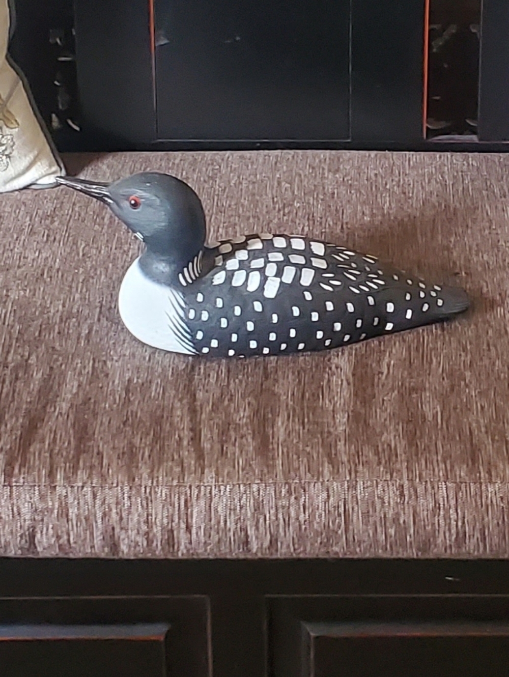 Hand-Painted Black and White Loon Figurine by Home Accents